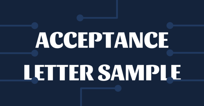 Acceptance Letter Sample