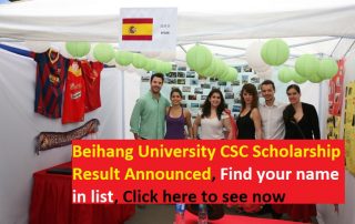 Kết quả học bổng CSC của Đại học Beihang