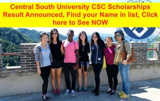 Central South University CSC Scholarships Result